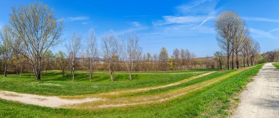 Park at spring. Stock Photos