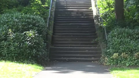 Park stairs10s Video stock 88103987