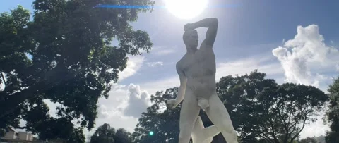 Park Statue in the Sun Stock Footage 152299182