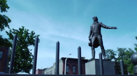 Park Statute Tilt Up Stock Footage 41070124