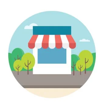 Park Store Vector Icon Stock Illustration