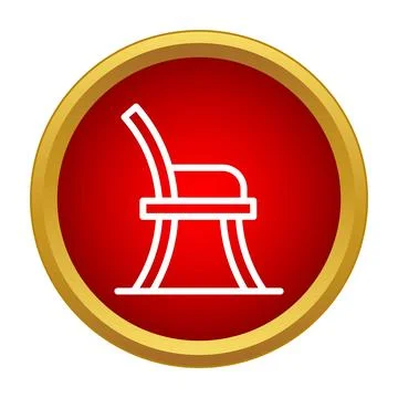 Park style bench icon in red circle Stockillustratie