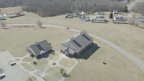 Park in Suburb Aerial (4k) Stock Footage 154209986