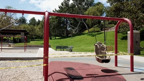 Park Swing Closed - Drone Shot Stock Footage 128214717