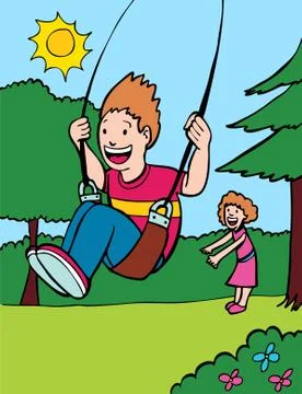Park swing Stock Illustration