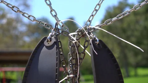 Park Swing Tied Up Stock Footage 128214435