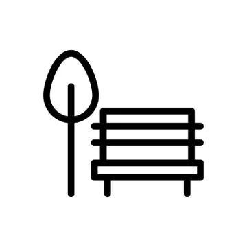 Park thin line icon  Illustrazione stock