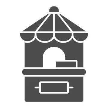 Park ticket office solid icon, Amusement park concept, cashbox sign on white Illustrazione stock