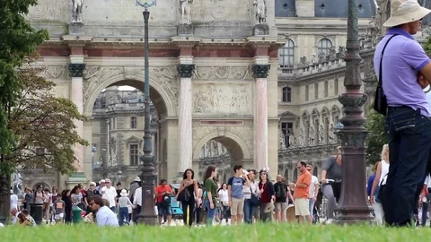 Park with tourists Stock Footage 78483548