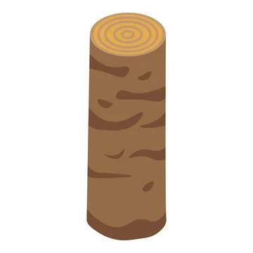 Park tree stump icon, isometric style Stock Illustration