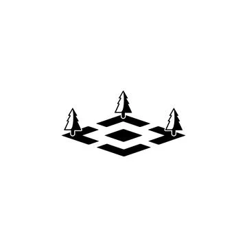 Park with trees icon. Element of parks and landscape icon. One of the Illustrazione stock