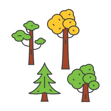 Park trees line icon concept. Park trees flat vector sign, symbol, illustration. 스톡 일러스트