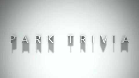Park Trivia 3D title animation with shadows on a white background Stock Footage 296710634