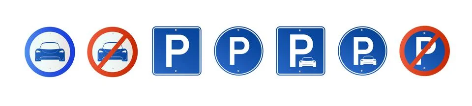 Park vector icon road car isolated travel symbol street urban collection of Stock Illustration