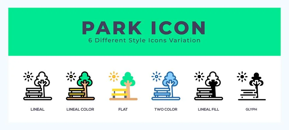 Park vector icons designed. icon symbol set. Ilustración de archivo