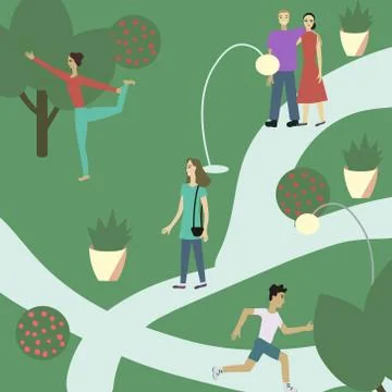 Park vector illustration Stock Illustration