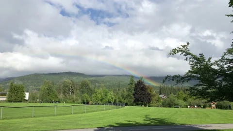 Park view and rainbow Stock Footage 146990766