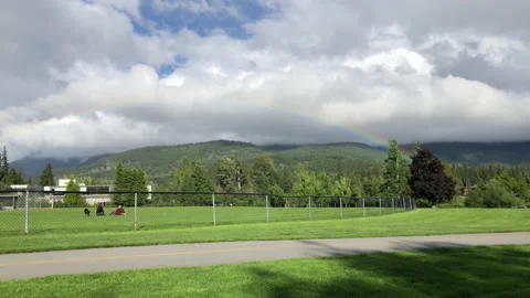 Park view and rainbow Stock Footage 146990904