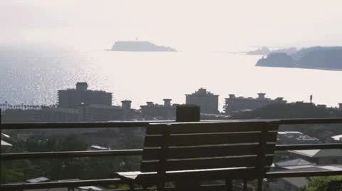 Park with a view of the sea Stock Footage 11349020