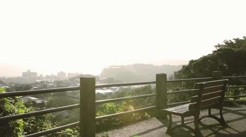Park with a view of the sea Stock Footage 11349027