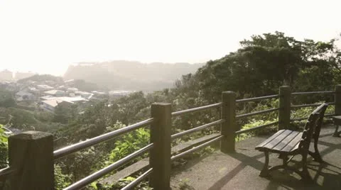 Park with a view of the sea Stock Footage 11349030