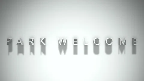 Park welcome 3D title animation white text on a white background 動画素材 299648252