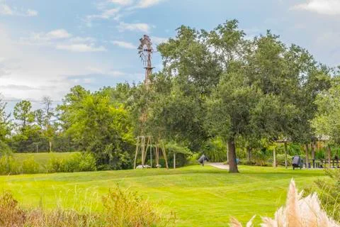Park windmill scene Stock Photos