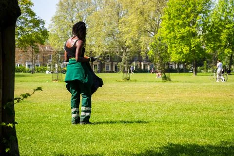 Park worker taking a break Stock Photos