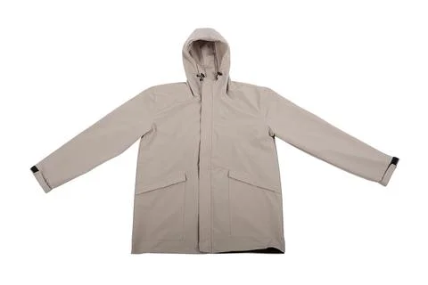 Parka jacket hood with adjustable drawstring Stock Photos