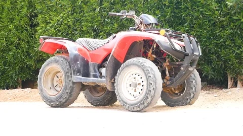 Parked ATV car slow motion Stock Footage 125524520