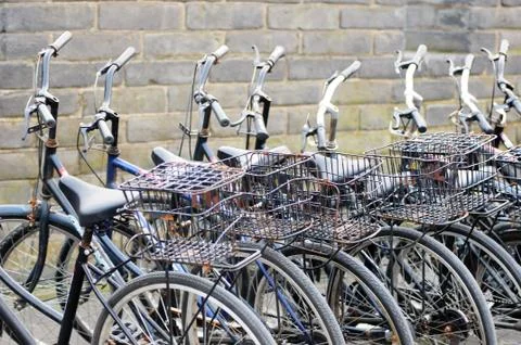 Parked bikes Stock-Fotos