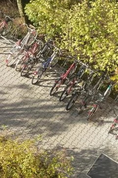 Parked bikes Foto stock