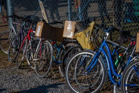 Parked Bikes Stock Photos