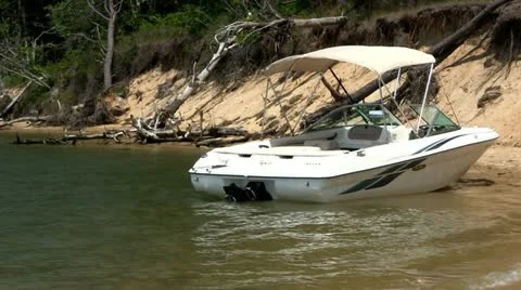 Parked boat on Cape Cod Stock Footage 12202546
