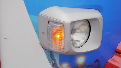 Parked car (rightdirection indicator on) Stock Footage 82515057