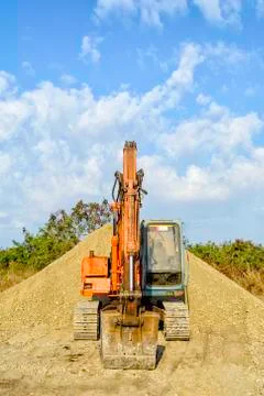 Parked excavator Foto stock