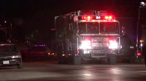 Parked Fire Engine Video stock 11158535