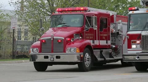 Parked Fire Engine Video stock 11180482