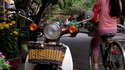 Parked Honda Cub Video stock 128276350