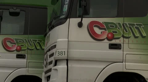Parked lorries Stock Footage 25256024