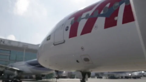 Parked plane Stock Footage 77050560