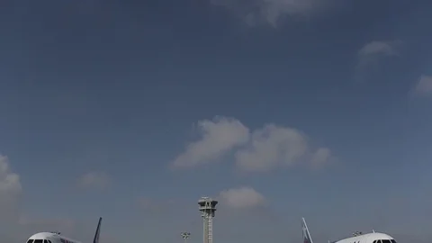 Parked plane Stock Footage 77050569