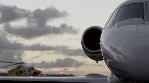Parked Private Jet TimeLapse Stock Footage 55692070