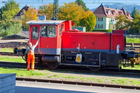 Parked  shunting engine Stock Photos
