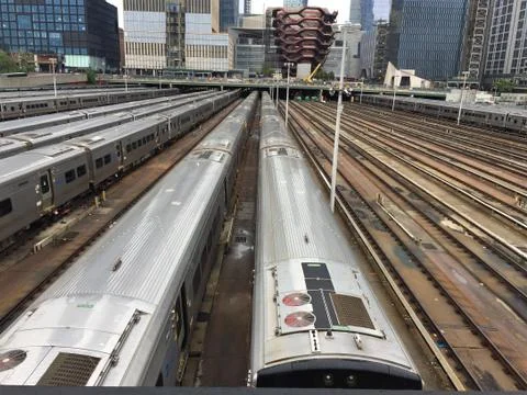Parked Subway Trains Foto stock