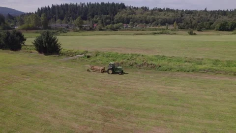 Parked Tractor in a Field Stock Footage 251769516