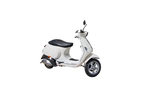 Parked white scooter Stock Photos