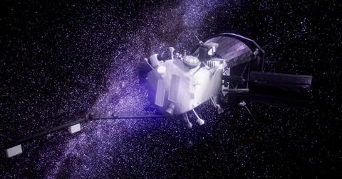 Parker Solar Probe exploring the solar atmosphere in outer space Stock Illustration