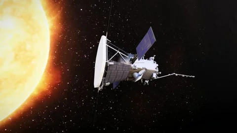 Parker Solar Probe orbiting the Sun Stock Footage 328659156