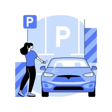 Parking area abstract concept vector illustration. 스톡 일러스트